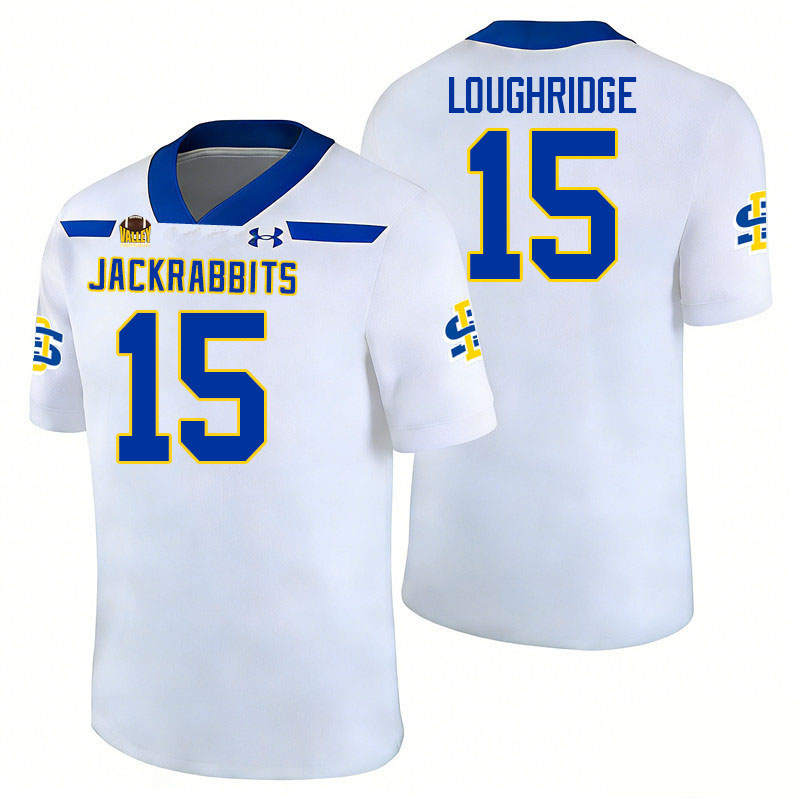 South Dakota State Jackrabbits #15 Julius Loughridge College Football Jerseys,Uniforms-White